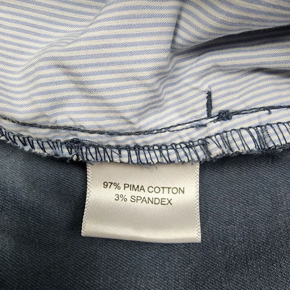 Peter Millar Chino Pants Mens 36 Gray Pima Cotton Stretch 97/3 Casual Trousers